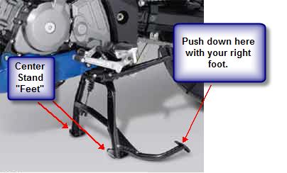 Center Stand Detail - Where to push 